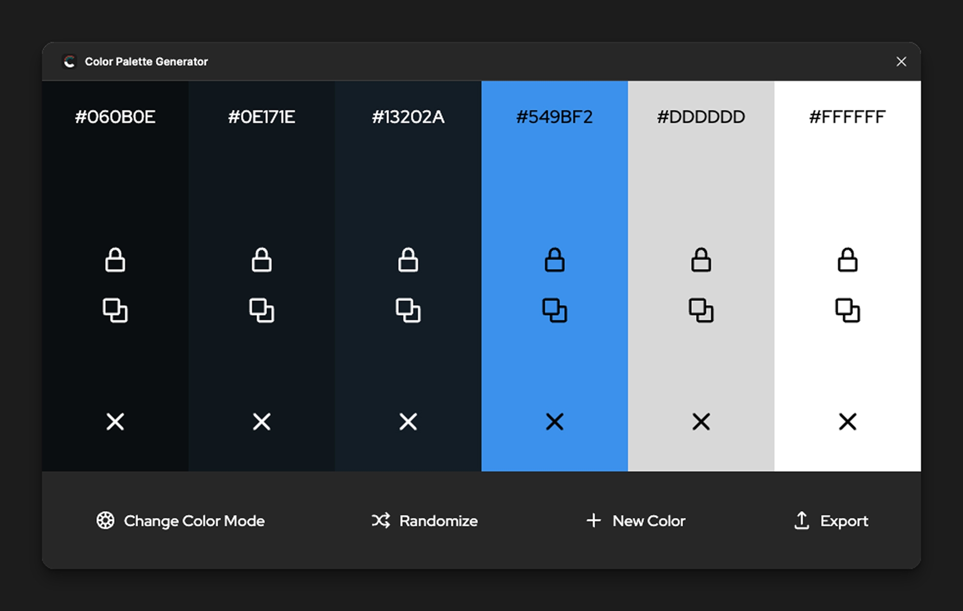 Add multiple colors to your palette.